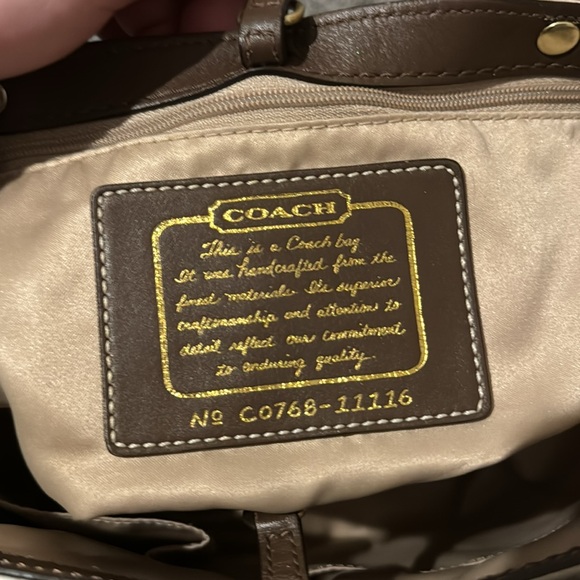 Coach Canvas Green Scarf Print Tote Bag - Picture 5 of 16